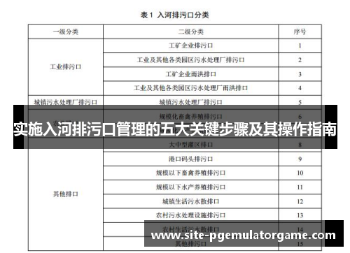 实施入河排污口管理的五大关键步骤及其操作指南